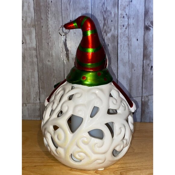 Home Reflections 7” Porcelain Snowman Flameless Candle Luminary Battery Operated - Picture 3 of 8